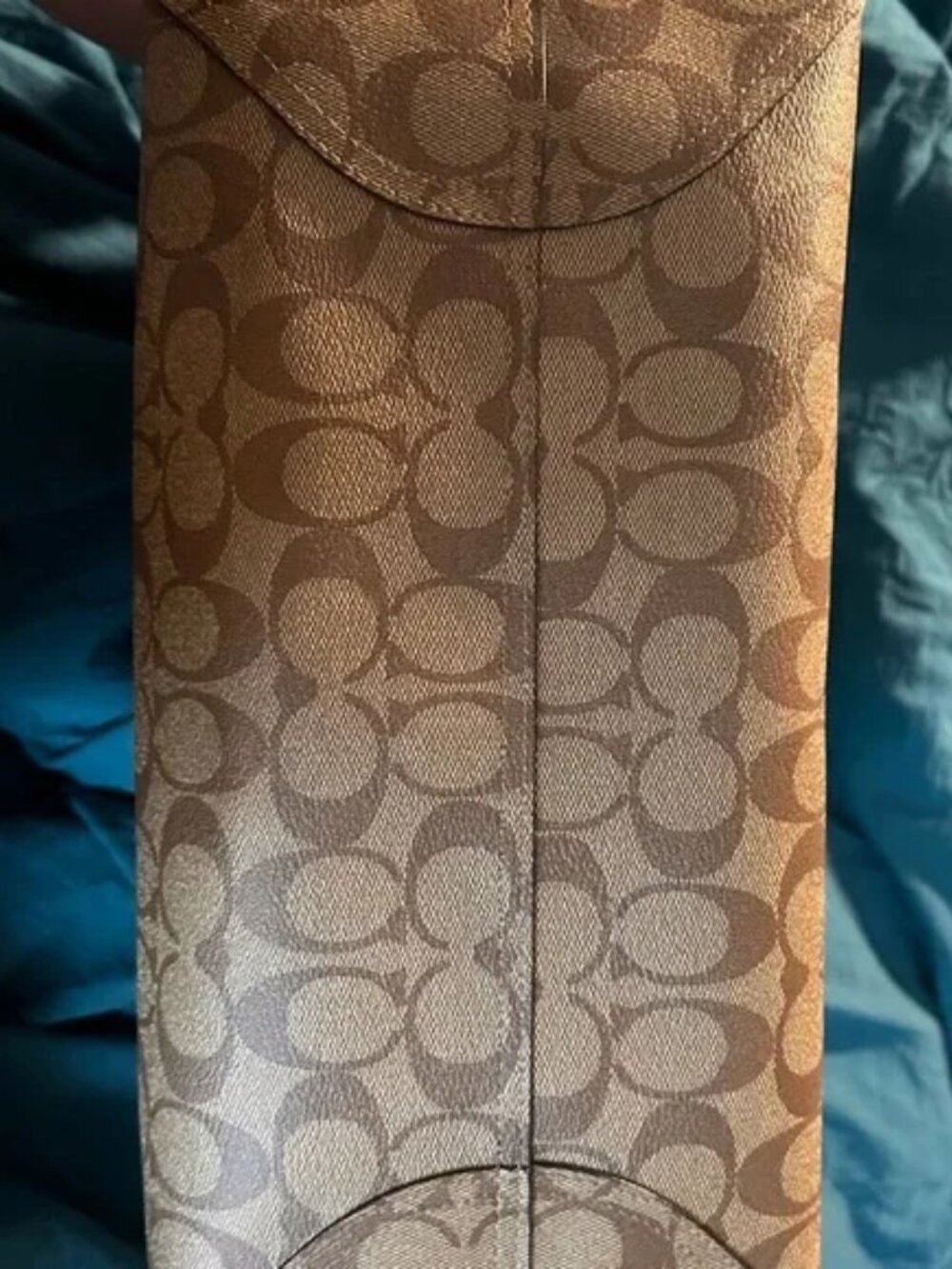 Coach Brown Signature Canvas Tote with Halloween Motif and Black Trim - Picture 4 of 6
